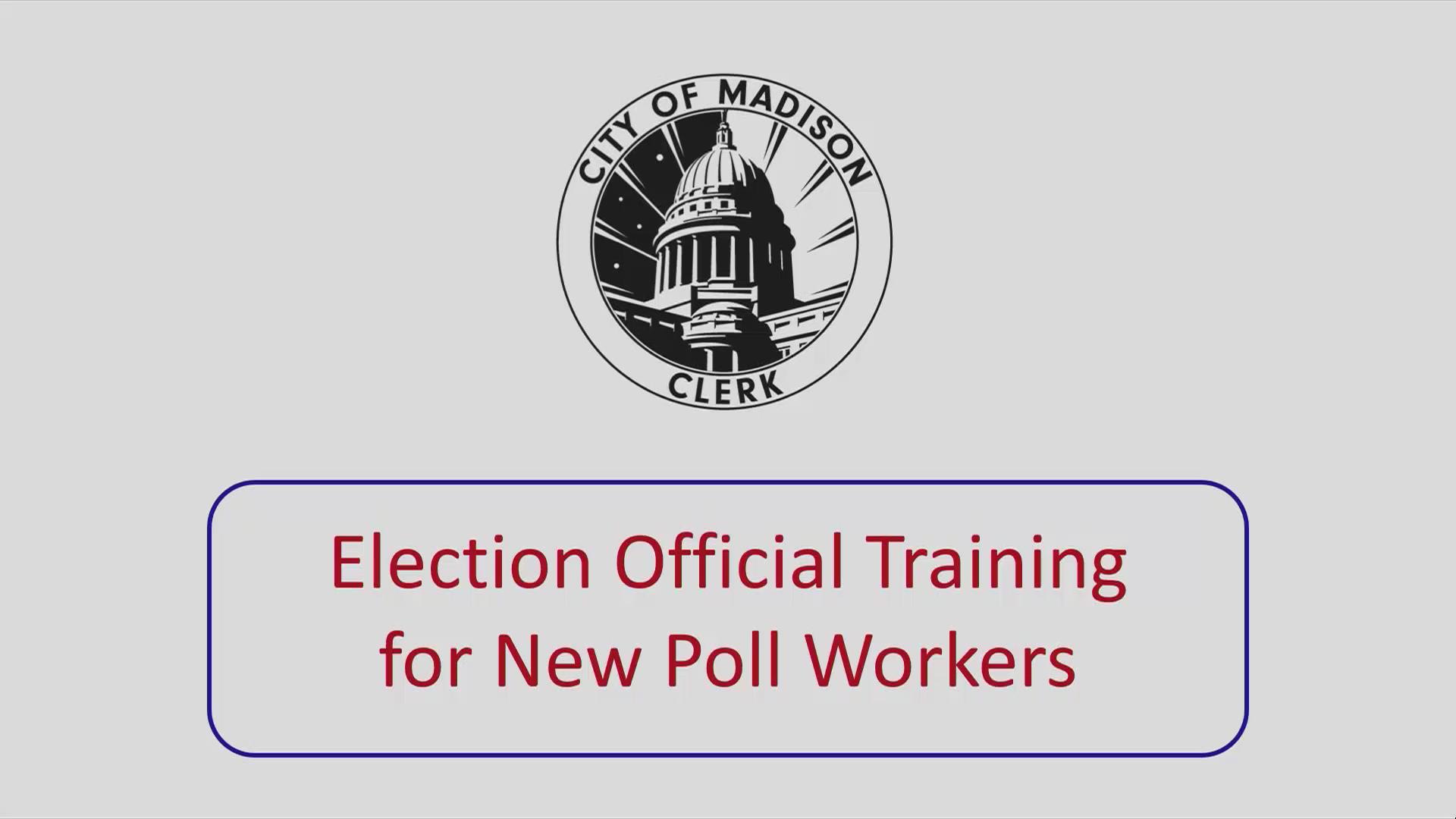 Election Official Training for New Poll Workers