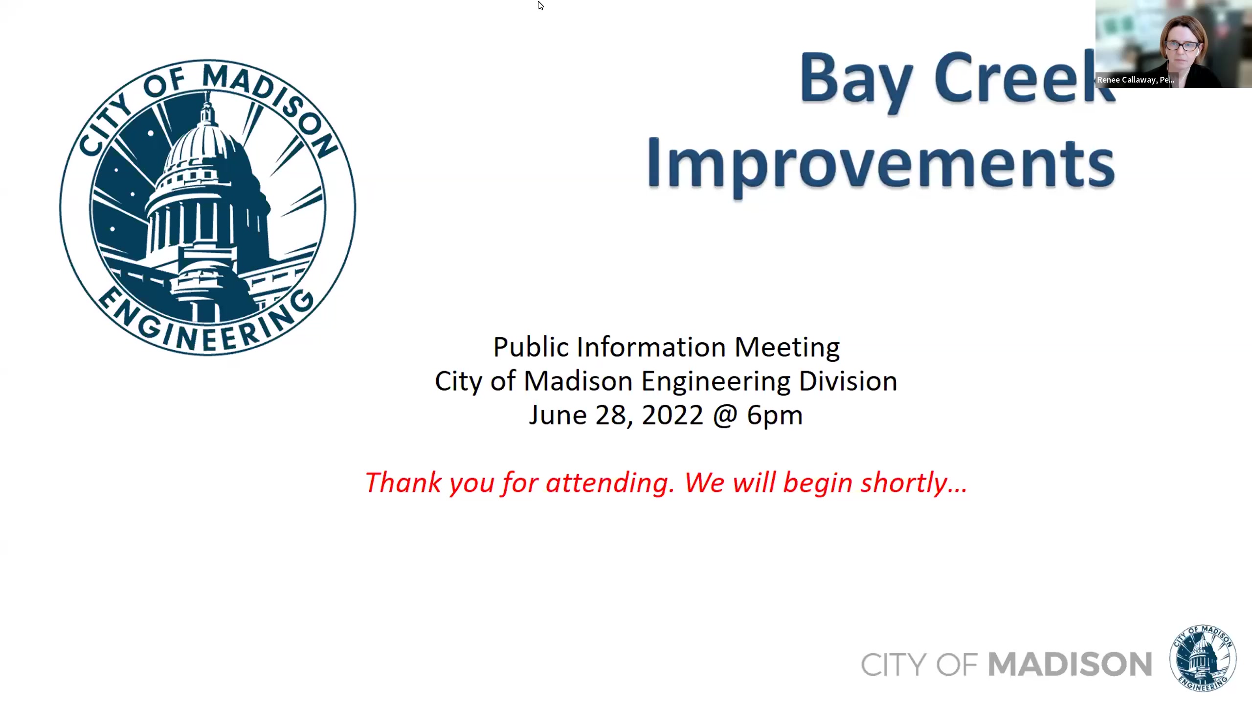 Public Information Meeting Bay Creek Bikeways and South Shore Drive