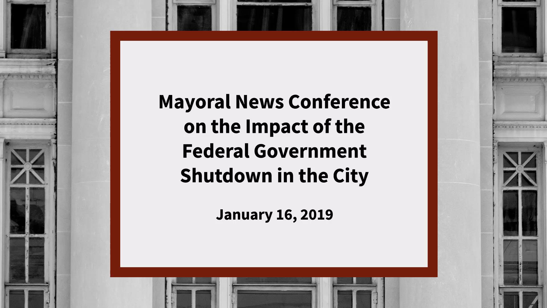 Mayoral News Conference Discussing The Impact of Federal Government